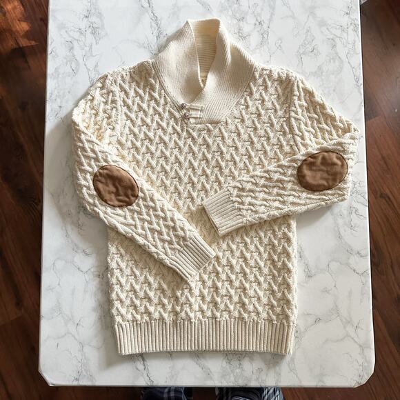 Hope & Henry Organic Cotton Shawl Cable Knit Sweater Boy's Size Medium NEW - Picture 3 of 11